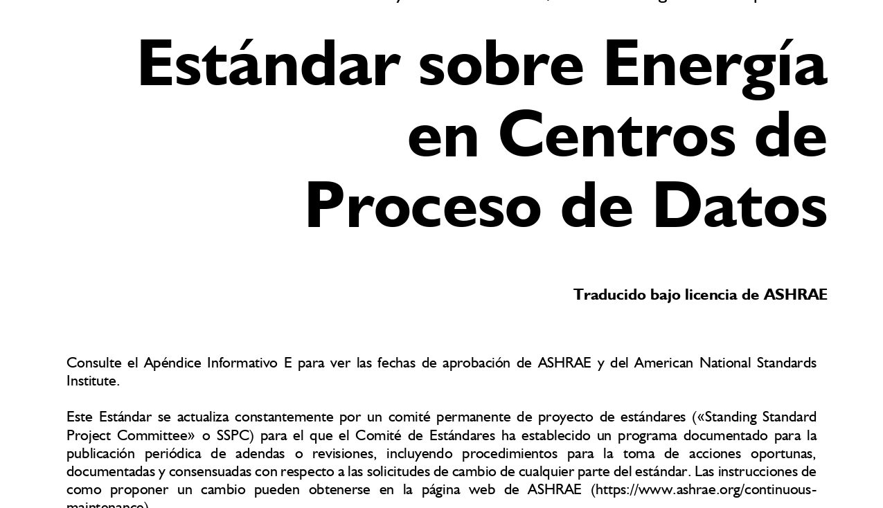 Estándar 90.4 - 2022 Energía en Centros de Proceso de Datos