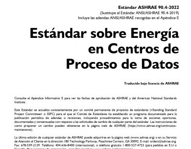 Estándar 90.4 - 2022 Energía en Centros de Proceso de Datos