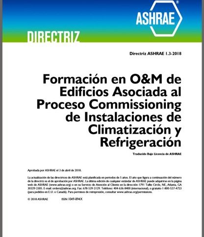 Directriz ASHRAE 1.3 – 2018